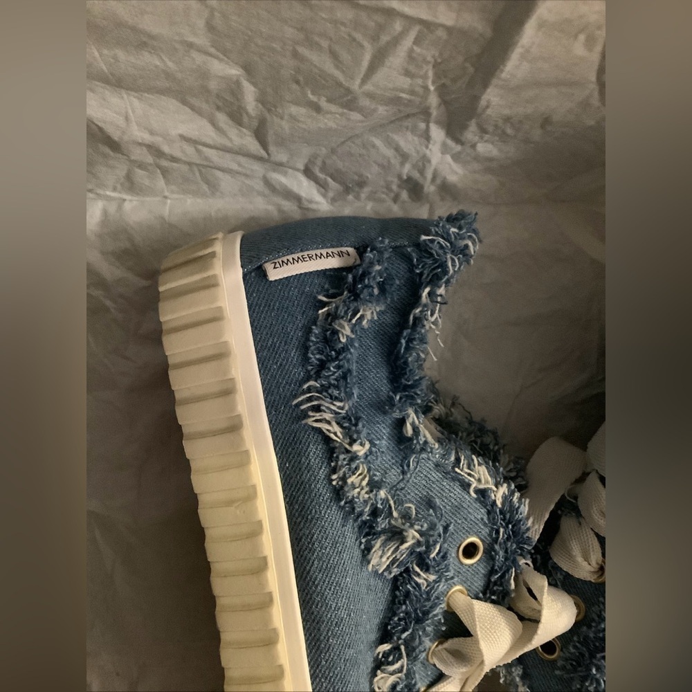 ZIMMERMANN Frayed Light Denim Lo-Top Trainers Sneakers Women’s EU 39 US 9 NWOB - Picture 13 of 15